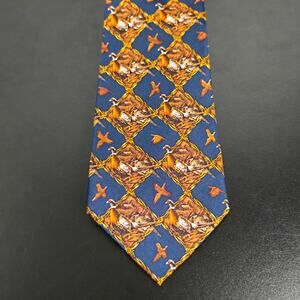 Eagles Wings All Over Pheasant Print Silk Tie